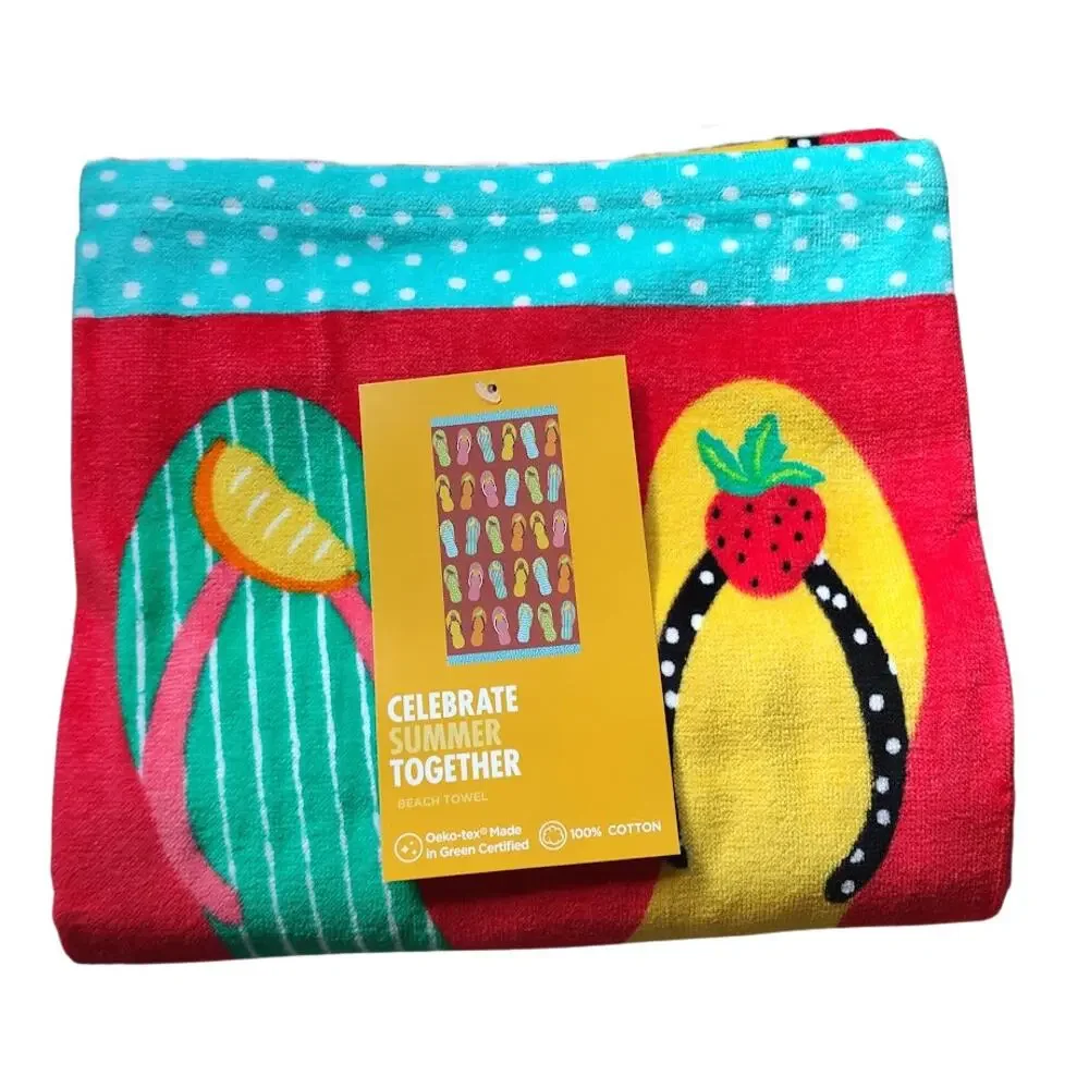 Celebrate Summer Together Flip Flop Beach Towel